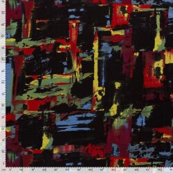 Polyester Viskose Discharge-Druck Kunst - schwarz
