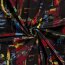 Polyester Viskose Discharge-Druck Kunst - schwarz
