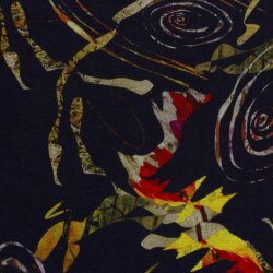 Polyester Viskose Mix Discharge-Druck Kringelmuster -dunkelblau