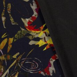 Polyester Viskose Mix Discharge-Druck Kringelmuster -dunkelblau