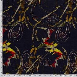 Polyester Viskose Mix Discharge-Druck Kringelmuster -dunkelblau