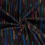 Polyester Viskose Mix Discharge-Druck bunte Linien - schwarz