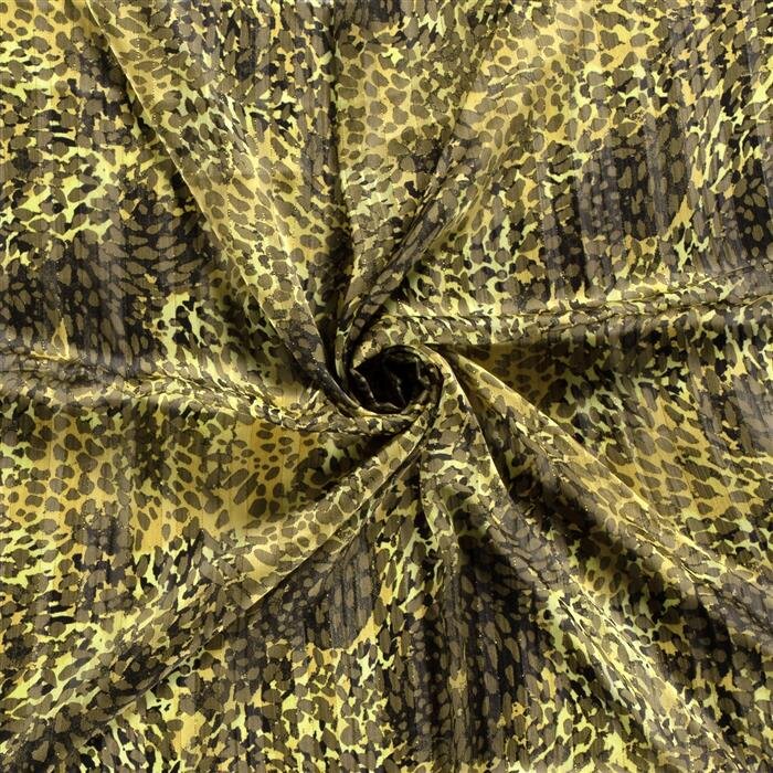 Chiffon Lurex Wellen Leo - kiwi