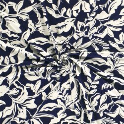 Viskosejersey Blumengeflecht - dunkelblau