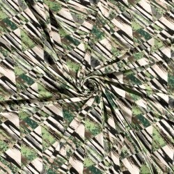 Viskosejersey abstrakte Dreiecke - grün