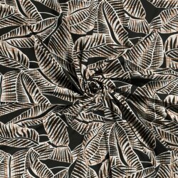 Viskosejersey abstrakte Blätter - ocker