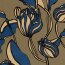 Viskosejersey abstrakte Blume - oliv