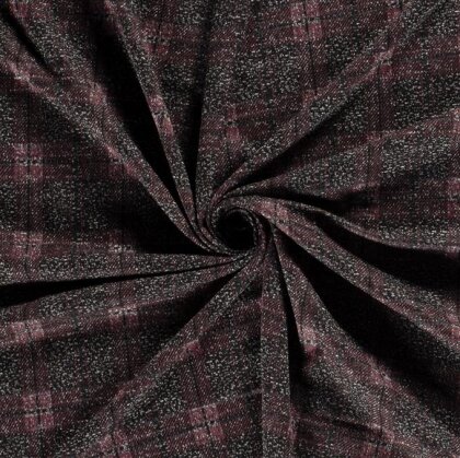 Jacquard Gestrickt Karomuster - grau/pink