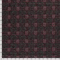 Jacquard Gestrickt Karomuster - grau/pink