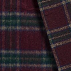Jacquard Gebürstet Karomuster - dunkelrot