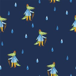 Softshell Digital Krokodil im Regen - nachtblau