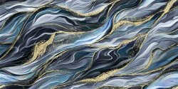 Softshell Digital abstrakte Wellen - jeansblau