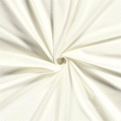Baumwollpopeline Foliendruck Mini Punkte - wollweiss/gold