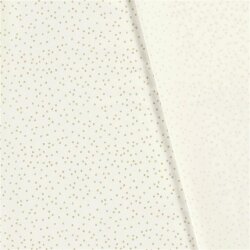 Baumwollpopeline Foliendruck wilde Punkte - wollweiss/gold