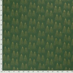 Baumwollpopeline Foliendruck Weihnachtsbaum - tannengrün