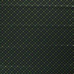 Baumwollpopeline Foliendruck Schneeflockenkaros - dunkelgrün