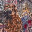 Dekostoff Samt-Optik Digital Blumen Patchwork - rot