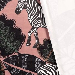 Dekostoff Samt-Optik Digital Zebra - antikpink