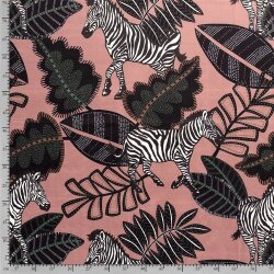 Dekostoff Samt-Optik Digital Zebra - antikpink