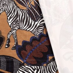 Dekostoff Samt-Optik Digital Zebra - kamelbraun