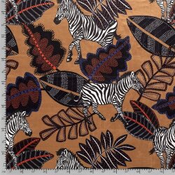 Dekostoff Samt-Optik Digital Zebra - kamelbraun