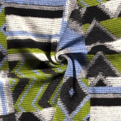 Woll Strick Mix Natives Muster - schwarz
