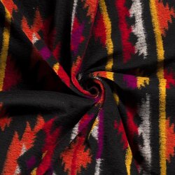 Woll Strick Mix Native Formen - schwarz