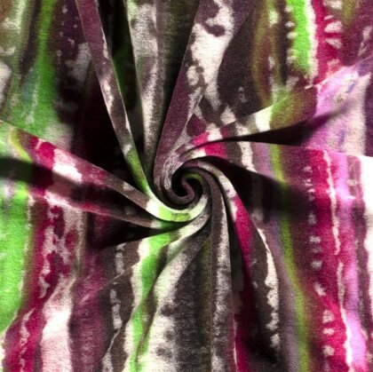 Woll Strick Mix bunt Gestreift - altrosa