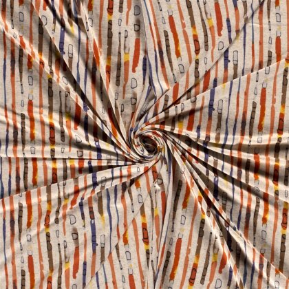 Viskose Leinen Jersey Aquarell Streifen - creme