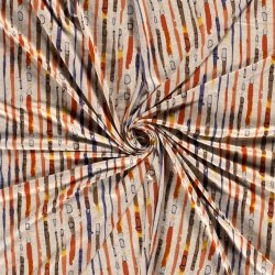 Viskose Leinen Jersey Aquarell Streifen - creme