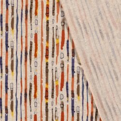Viskose Leinen Jersey Aquarell Streifen - creme