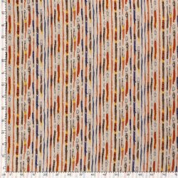 Viskose Leinen Jersey Aquarell Streifen - creme