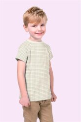 Baumwolljersey Mini Kariert - beige