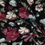 Baumwolljersey große Blumen - schwarz