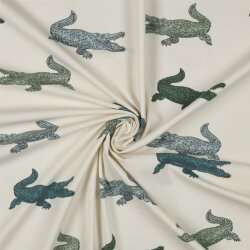 Baumwolljersey Krokodil - creme