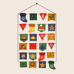 Baumwollpopeline Digital ADVENT CALENDAR PANEL - dunkelblau