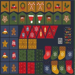 Baumwollpopeline Digital ADVENT CALENDAR PANEL - dunkelblau