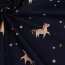 Baumwollpopeline Einhorn - dunkelblau