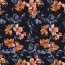 French Terry Digital Blumen - dunkelblau