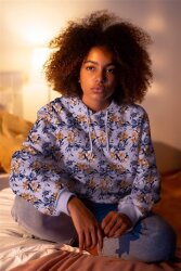 French Terry Digital Blumen - creme