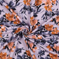 French Terry Digital Blumen - helllila
