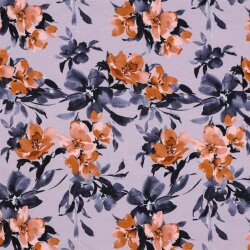 French Terry Digital Blumen - helllila