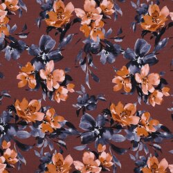 French Terry Digital Blumen - malve