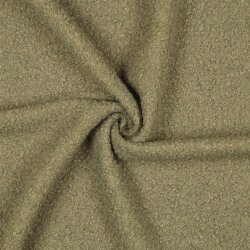 Bouclé Mantelstoff Uni *Vera* - moosgrün