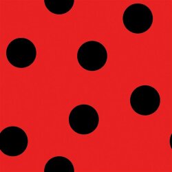 Modestoff Dekostoff wilde Dots - rot/schwarz