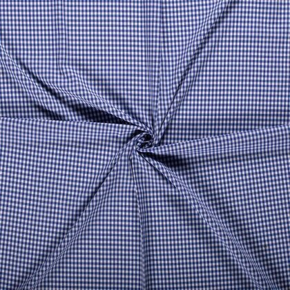 Baumwollpopeline garngefärbt Vichy Karo 5mm - royalblau