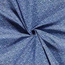 Baumwollpopeline Blätterranken - kobaltblau