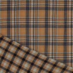 Musselin CHECKS 2-SIDE - MULTI COLOR L.BROWN