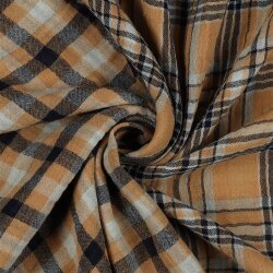 Musselin Karomuster 2-SIDE - MULTI COLOR L.BROWN
