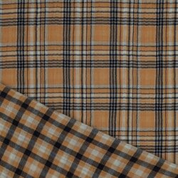 Musselin Karomuster 2-SIDE - MULTI COLOR L.BROWN